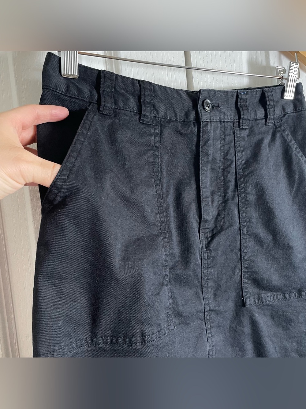 A New Day Surplus Utility Maxi Skirt Women’s S Black Split Cotton Elastic Waist - Picture 5 of 15
